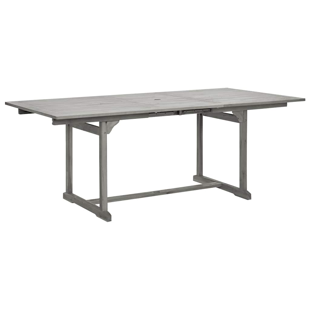 vidaXL Garden Dining Table (150-200)x100x75 cm Solid Acacia Wood - Grey - 200 x 100 x 75 cm