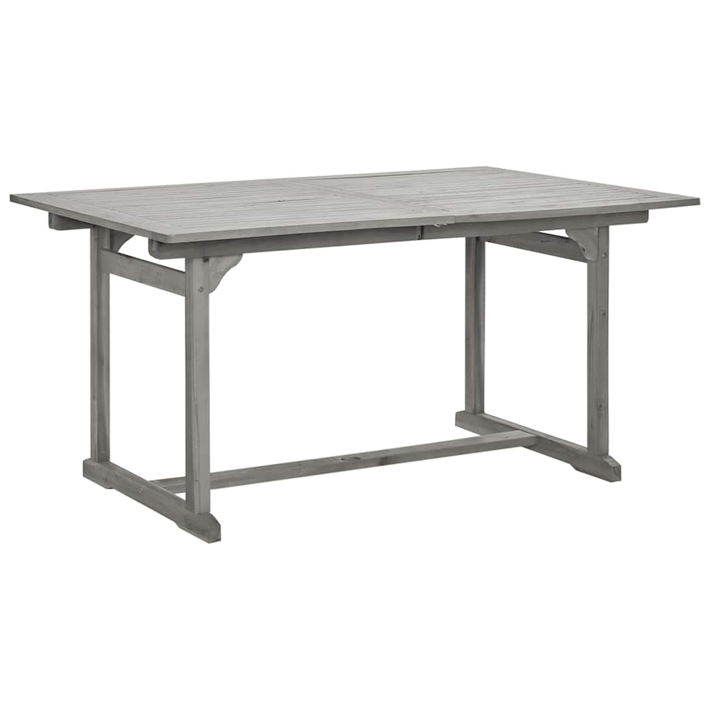 vidaXL Garden Dining Table (150-200)x100x75 cm Solid Acacia Wood - Grey - 200 x 100 x 75 cm