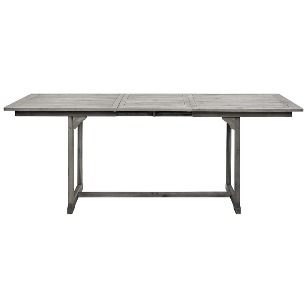 vidaXL Garden Dining Table (150-200)x100x75 cm Solid Acacia Wood - Grey - 200 x 100 x 75 cm