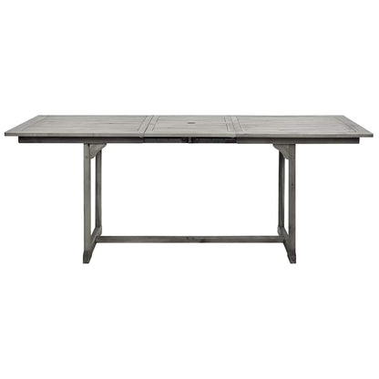 vidaXL Garden Dining Table (150-200)x100x75 cm Solid Acacia Wood - Grey - 200 x 100 x 75 cm
