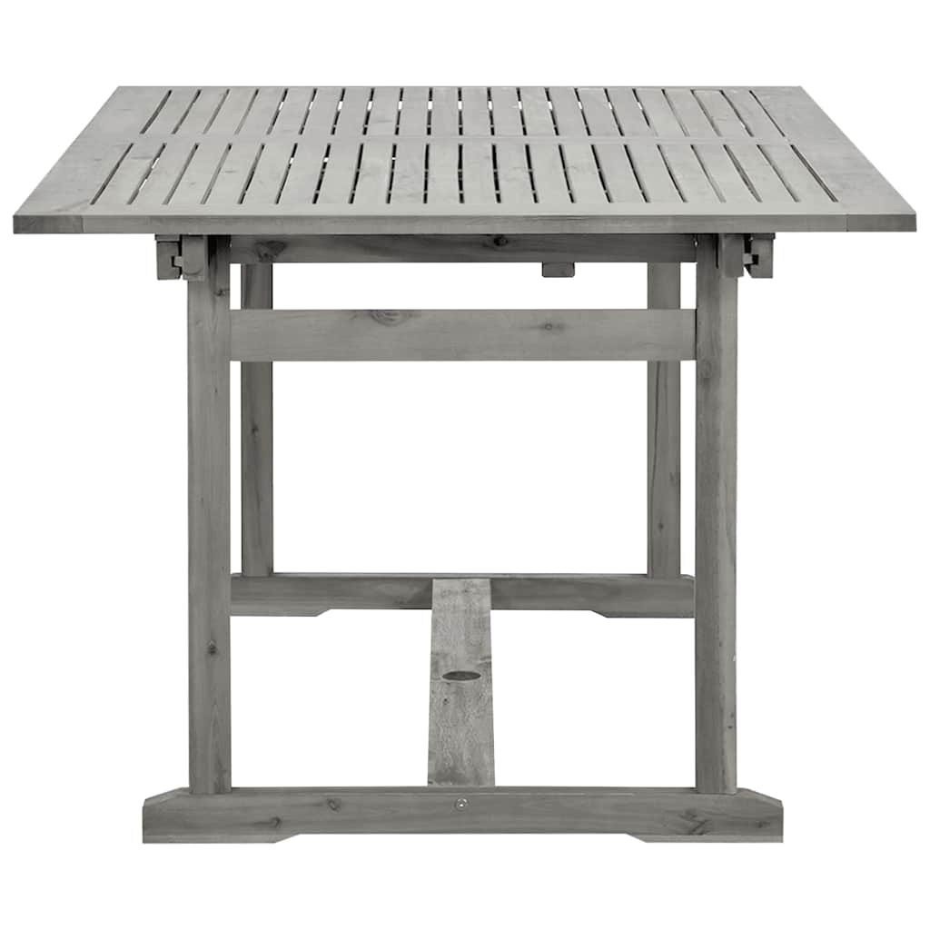 vidaXL Garden Dining Table (150-200)x100x75 cm Solid Acacia Wood - Grey - 200 x 100 x 75 cm