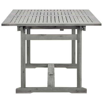 vidaXL Garden Dining Table (150-200)x100x75 cm Solid Acacia Wood - Grey - 200 x 100 x 75 cm