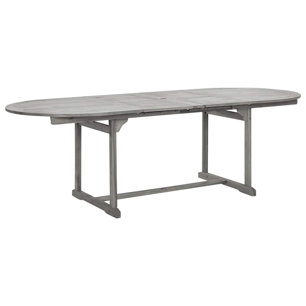 vidaXL Garden Dining Table (160-240)x100x75 cm Solid Acacia Wood - Grey - 240 x 100 x 75 cm