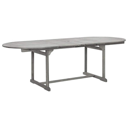 vidaXL Garden Dining Table (160-240)x100x75 cm Solid Acacia Wood - Grey - 240 x 100 x 75 cm
