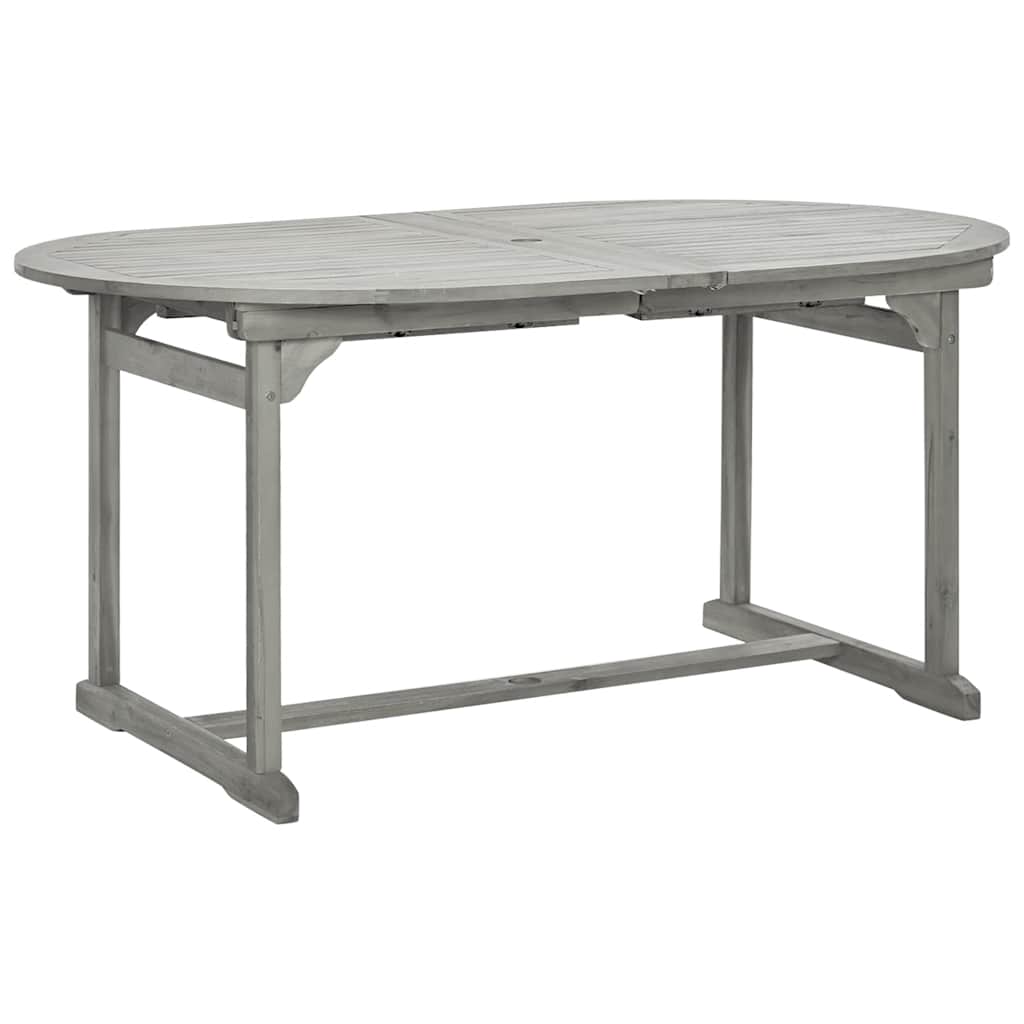 vidaXL Garden Dining Table (160-240)x100x75 cm Solid Acacia Wood - Grey - 240 x 100 x 75 cm