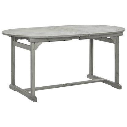 vidaXL Garden Dining Table (160-240)x100x75 cm Solid Acacia Wood - Grey - 240 x 100 x 75 cm