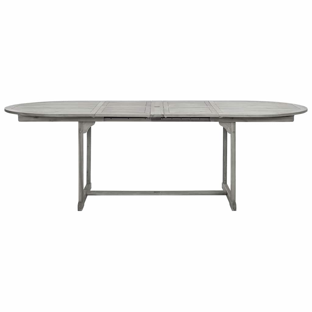 vidaXL Garden Dining Table (160-240)x100x75 cm Solid Acacia Wood - Grey - 240 x 100 x 75 cm