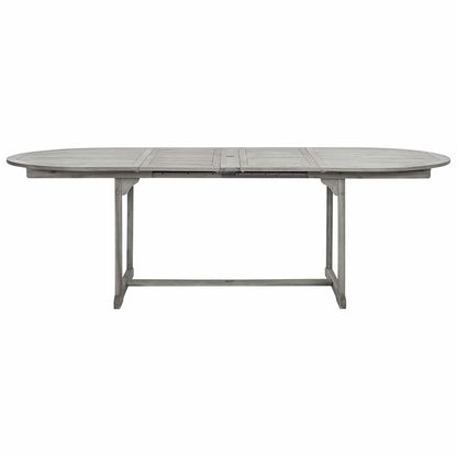 vidaXL Garden Dining Table (160-240)x100x75 cm Solid Acacia Wood - Grey - 240 x 100 x 75 cm