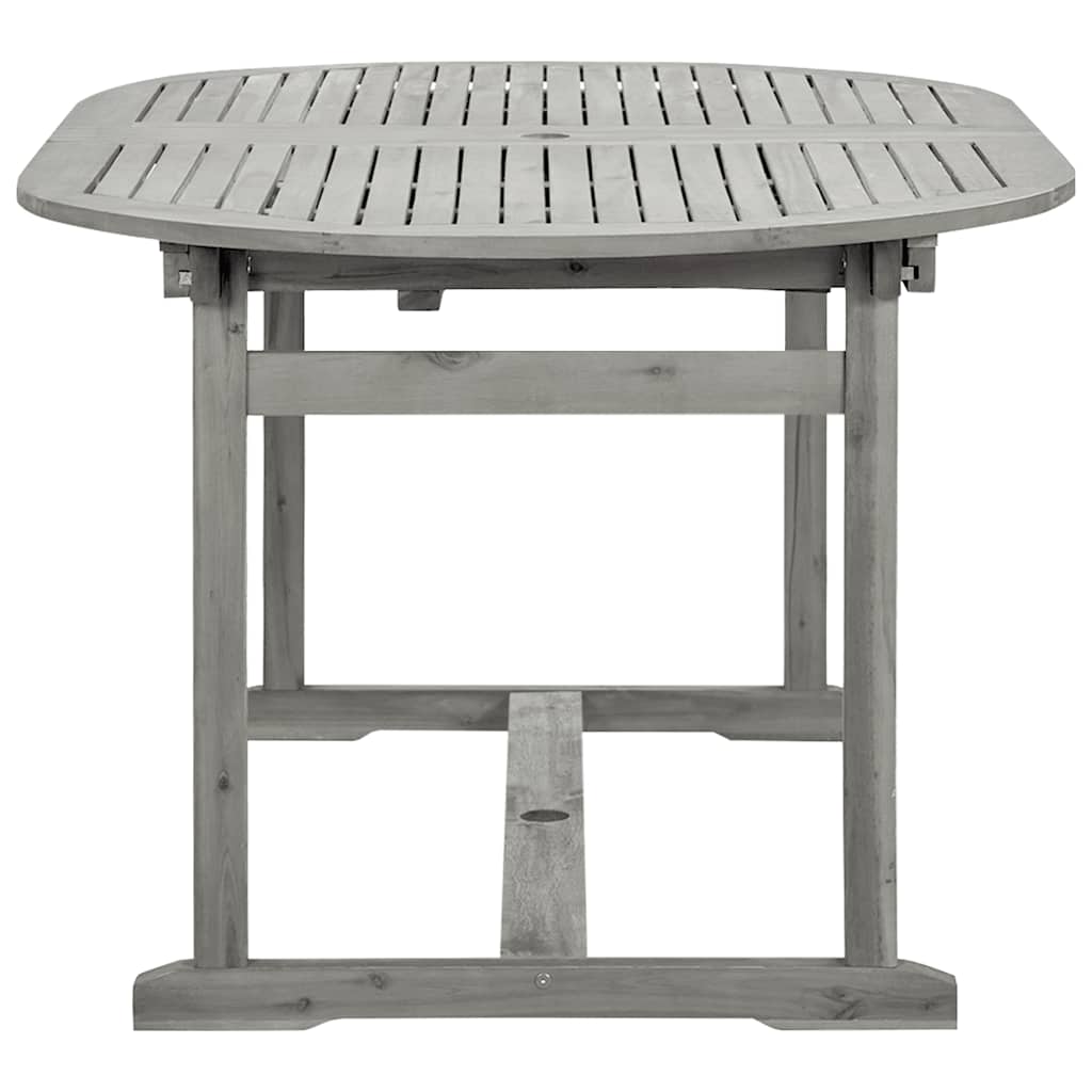 vidaXL Garden Dining Table (160-240)x100x75 cm Solid Acacia Wood - Grey - 240 x 100 x 75 cm