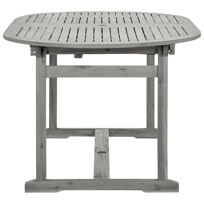 vidaXL Garden Dining Table (160-240)x100x75 cm Solid Acacia Wood - Grey - 240 x 100 x 75 cm