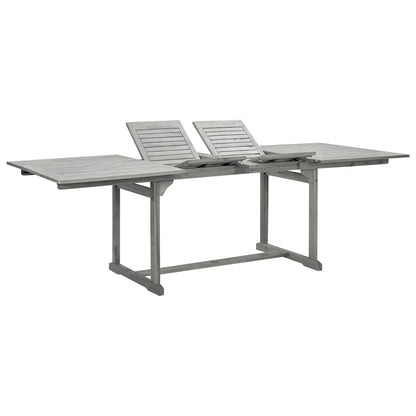 vidaXL Garden Dining Table (160-240)x100x75 cm Solid Acacia Wood - Grey - 240 x 100 x 75 cm - 23958
