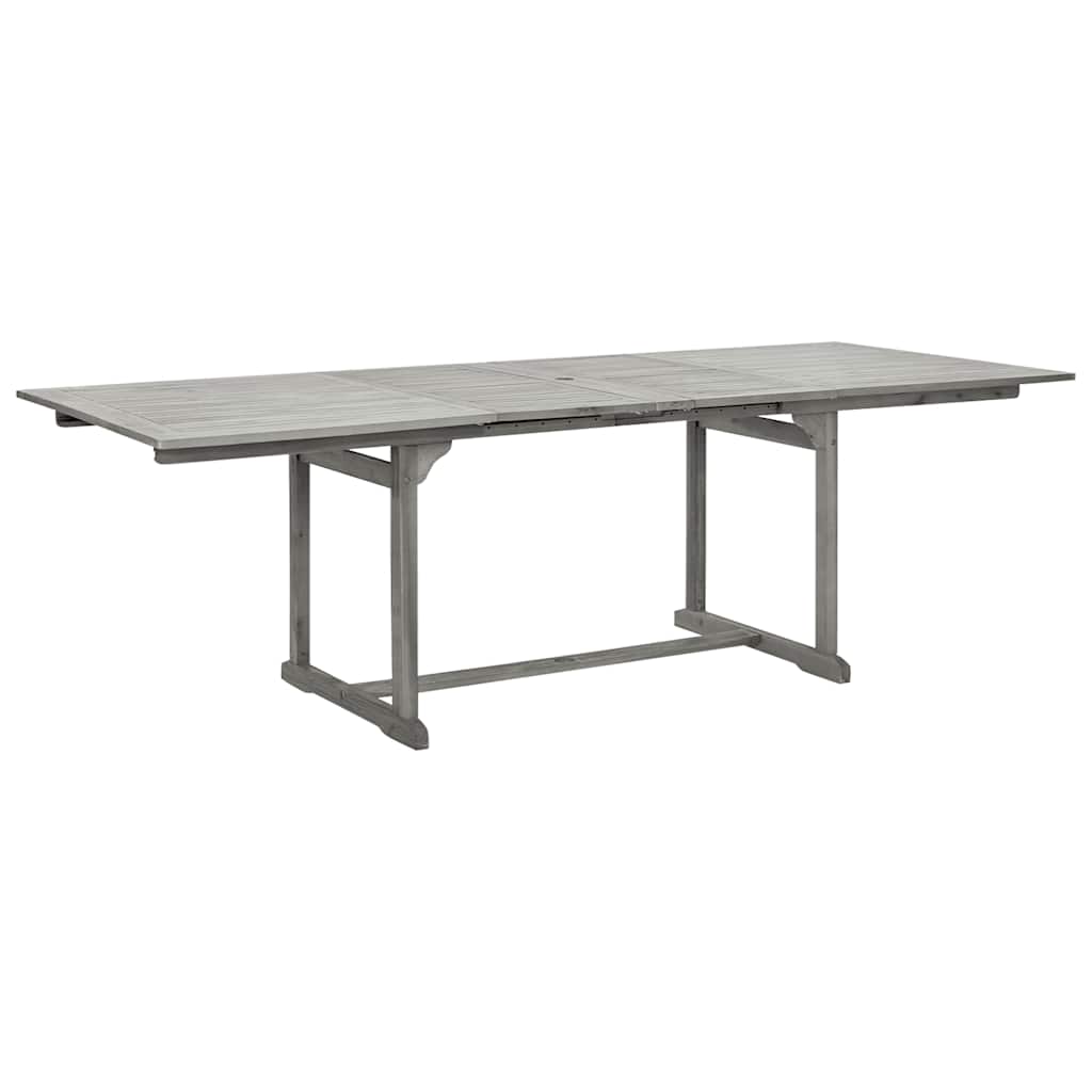 vidaXL Garden Dining Table (160-240)x100x75 cm Solid Acacia Wood - Grey - 240 x 100 x 75 cm - 23958