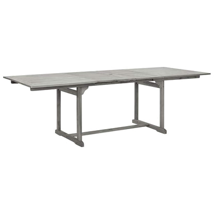vidaXL Garden Dining Table (160-240)x100x75 cm Solid Acacia Wood - Grey - 240 x 100 x 75 cm - 23958