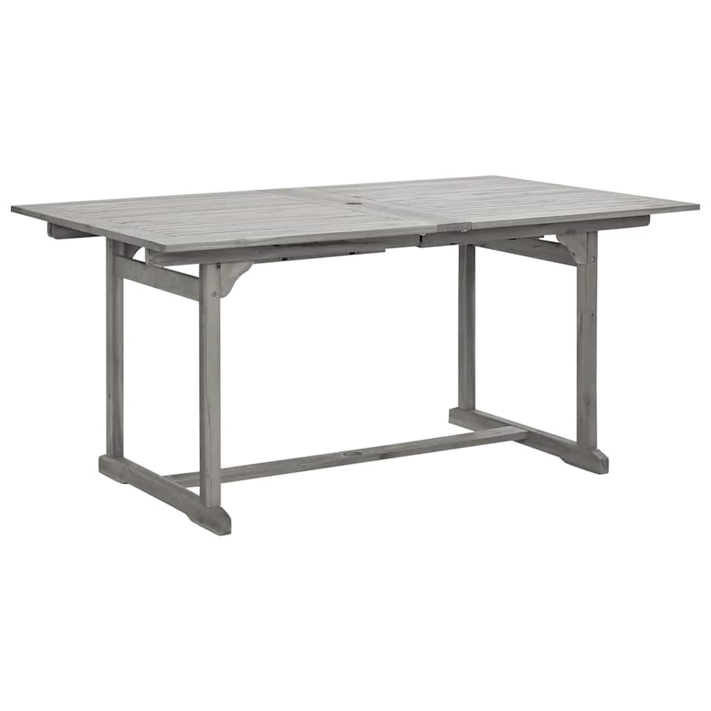 vidaXL Garden Dining Table (160-240)x100x75 cm Solid Acacia Wood - Grey - 240 x 100 x 75 cm - 23958