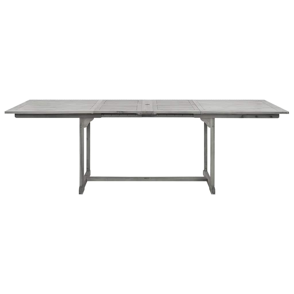 vidaXL Garden Dining Table (160-240)x100x75 cm Solid Acacia Wood - Grey - 240 x 100 x 75 cm - 23958