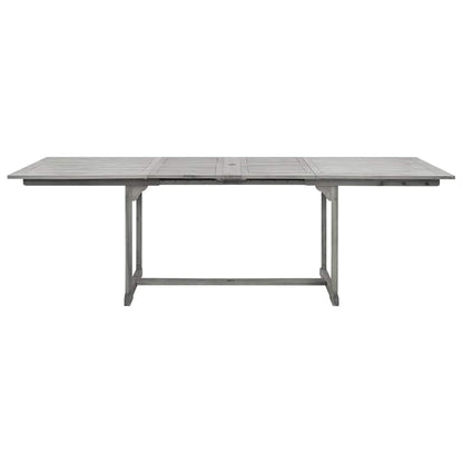 vidaXL Garden Dining Table (160-240)x100x75 cm Solid Acacia Wood - Grey - 240 x 100 x 75 cm - 23958