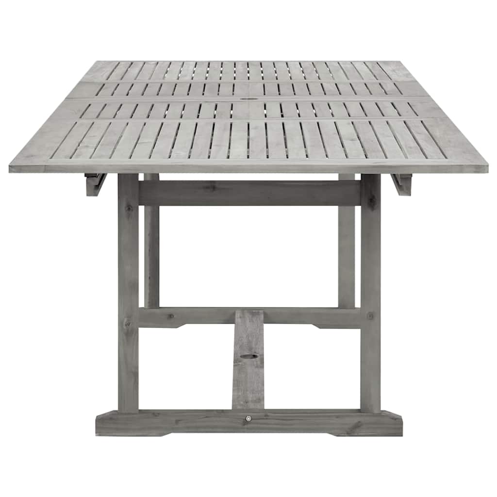 vidaXL Garden Dining Table (160-240)x100x75 cm Solid Acacia Wood - Grey - 240 x 100 x 75 cm - 23958