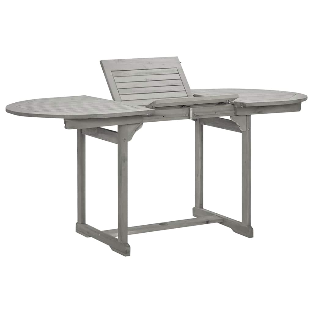 vidaXL Garden Dining Table (120-170)x80x75 cm Solid Acacia Wood - Grey - 170 x 80 x 75 cm