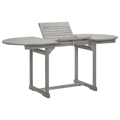 vidaXL Garden Dining Table (120-170)x80x75 cm Solid Acacia Wood - Grey - 170 x 80 x 75 cm