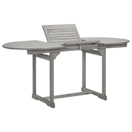 vidaXL Garden Dining Table (120-170)x80x75 cm Solid Acacia Wood - Grey - 170 x 80 x 75 cm