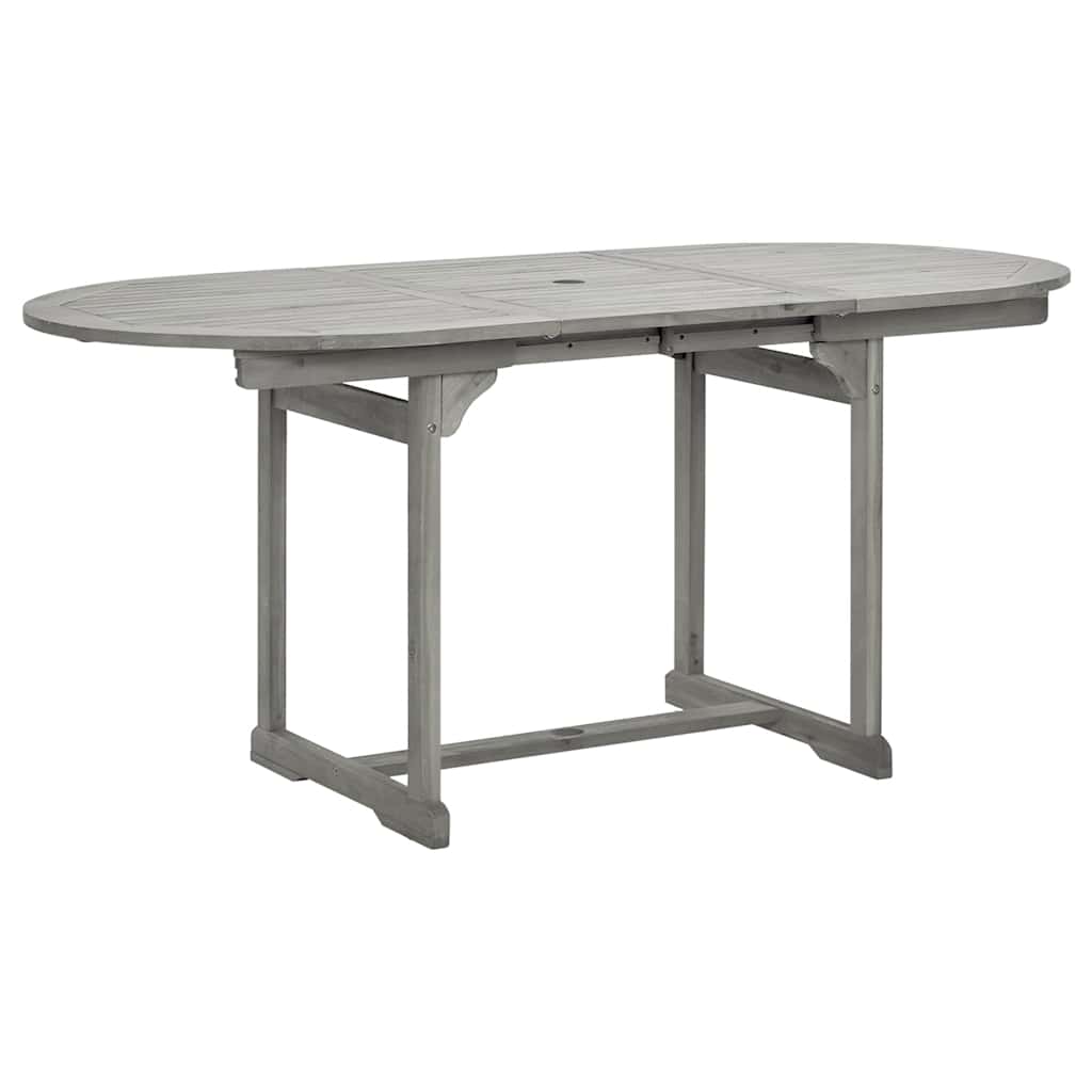 vidaXL Garden Dining Table (120-170)x80x75 cm Solid Acacia Wood - Grey - 170 x 80 x 75 cm