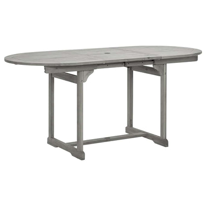 vidaXL Garden Dining Table (120-170)x80x75 cm Solid Acacia Wood - Grey - 170 x 80 x 75 cm