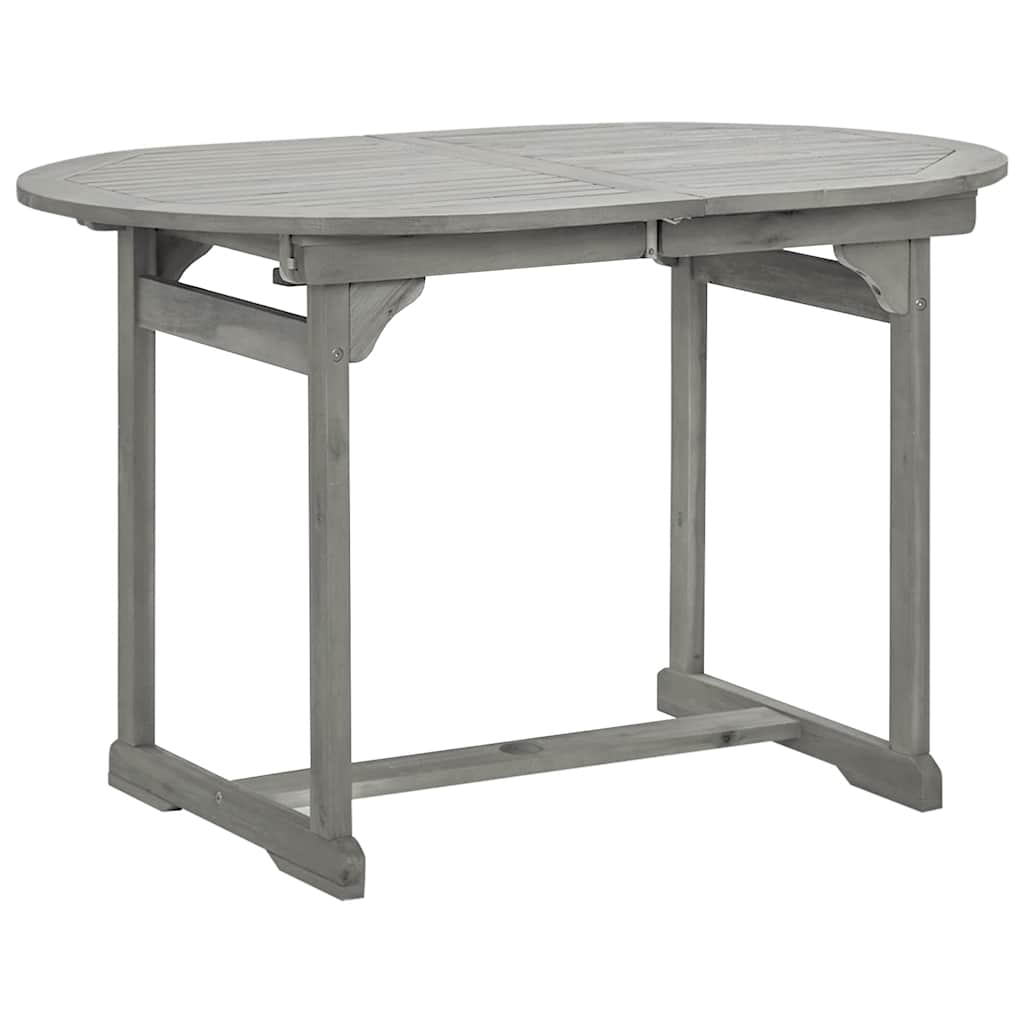 vidaXL Garden Dining Table (120-170)x80x75 cm Solid Acacia Wood - Grey - 170 x 80 x 75 cm