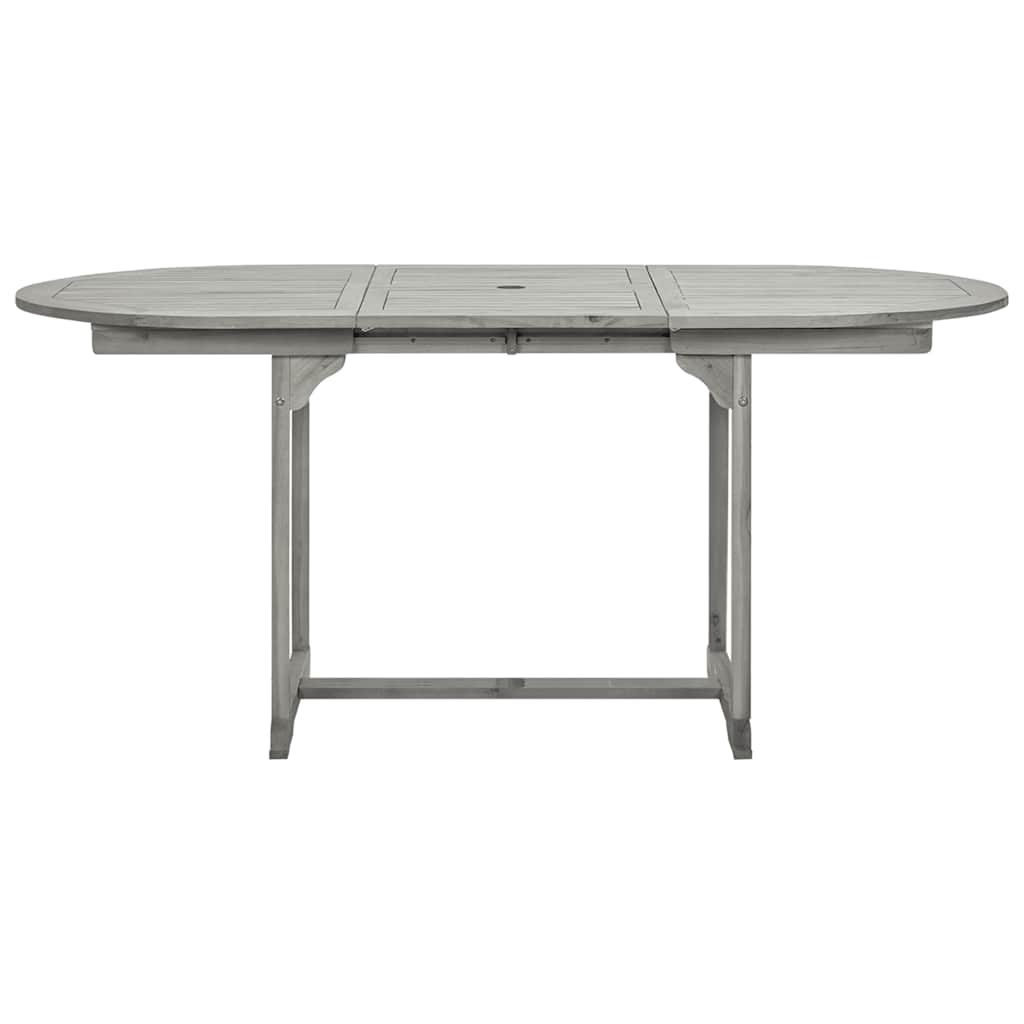 vidaXL Garden Dining Table (120-170)x80x75 cm Solid Acacia Wood - Grey - 170 x 80 x 75 cm