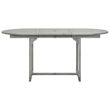 vidaXL Garden Dining Table (120-170)x80x75 cm Solid Acacia Wood - Grey - 170 x 80 x 75 cm