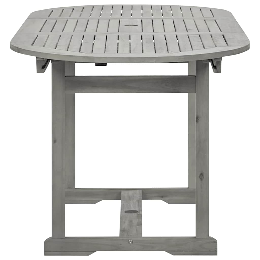 vidaXL Garden Dining Table (120-170)x80x75 cm Solid Acacia Wood - Grey - 170 x 80 x 75 cm