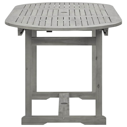 vidaXL Garden Dining Table (120-170)x80x75 cm Solid Acacia Wood - Grey - 170 x 80 x 75 cm