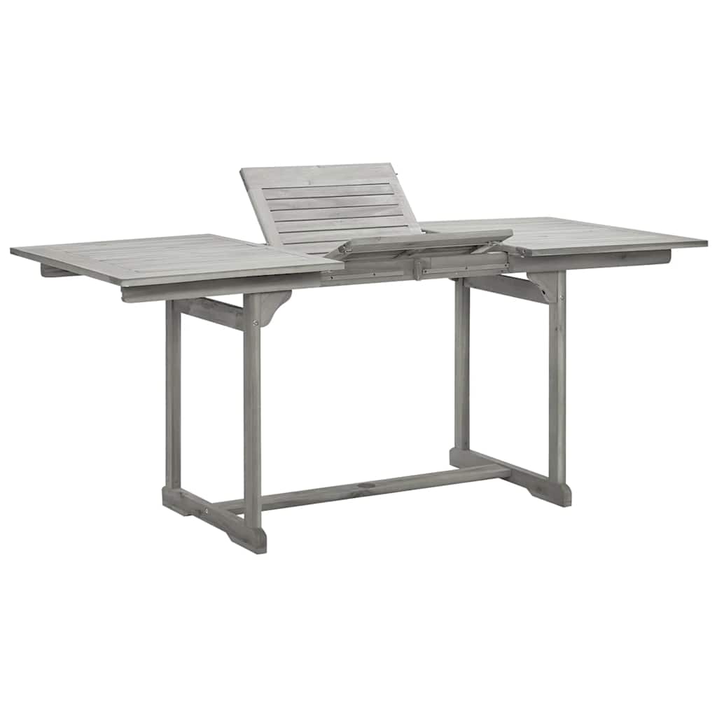 vidaXL Garden Dining Table (120-170)x80x75 cm Solid Acacia Wood - Grey - 170 x 80 x 75 cm - 23964