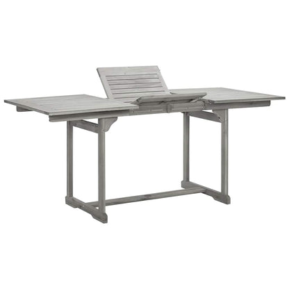 vidaXL Garden Dining Table (120-170)x80x75 cm Solid Acacia Wood - Grey - 170 x 80 x 75 cm - 23964