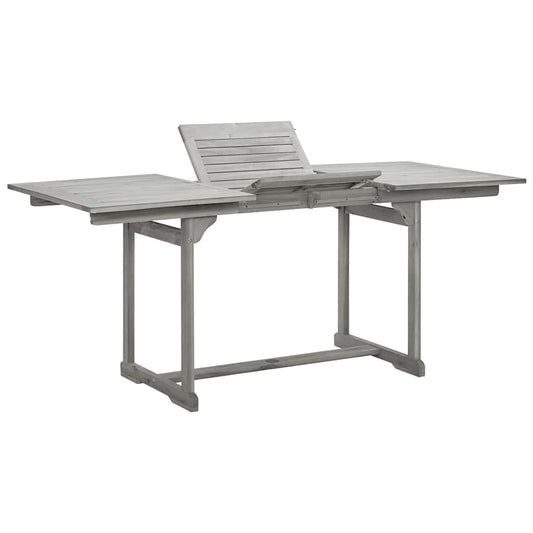 vidaXL Garden Dining Table (120-170)x80x75 cm Solid Acacia Wood - Grey - 170 x 80 x 75 cm - 23964