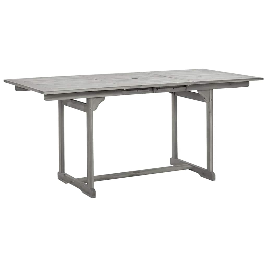 vidaXL Garden Dining Table (120-170)x80x75 cm Solid Acacia Wood - Grey - 170 x 80 x 75 cm - 23964