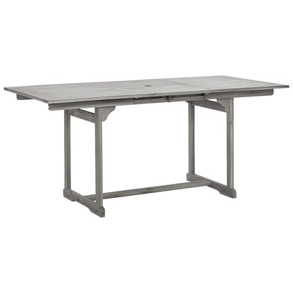 vidaXL Garden Dining Table (120-170)x80x75 cm Solid Acacia Wood - Grey - 170 x 80 x 75 cm - 23964