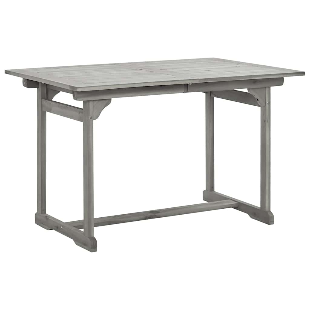 vidaXL Garden Dining Table (120-170)x80x75 cm Solid Acacia Wood - Grey - 170 x 80 x 75 cm - 23964
