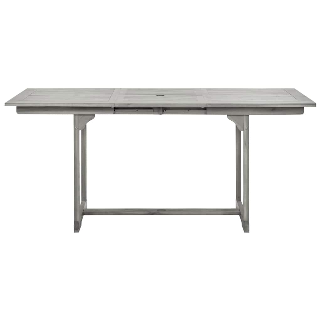 vidaXL Garden Dining Table (120-170)x80x75 cm Solid Acacia Wood - Grey - 170 x 80 x 75 cm - 23964