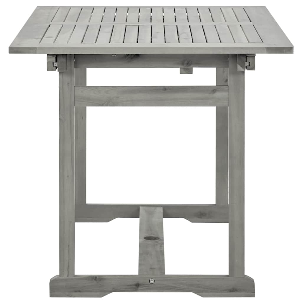 vidaXL Garden Dining Table (120-170)x80x75 cm Solid Acacia Wood - Grey - 170 x 80 x 75 cm - 23964