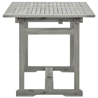 vidaXL Garden Dining Table (120-170)x80x75 cm Solid Acacia Wood - Grey - 170 x 80 x 75 cm - 23964