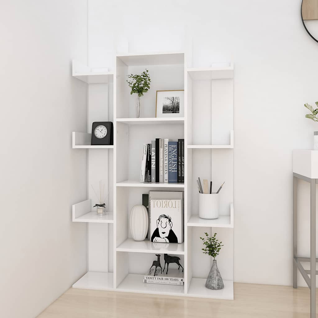 808900 vidaXL Book Cabinet White 86x25,5x140 cm Engineered Wood