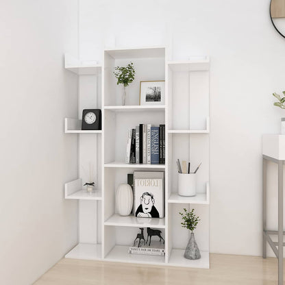 808900 vidaXL Book Cabinet White 86x25,5x140 cm Engineered Wood