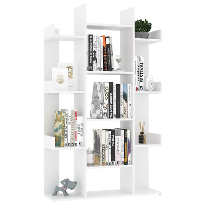 808900 vidaXL Book Cabinet White 86x25,5x140 cm Engineered Wood