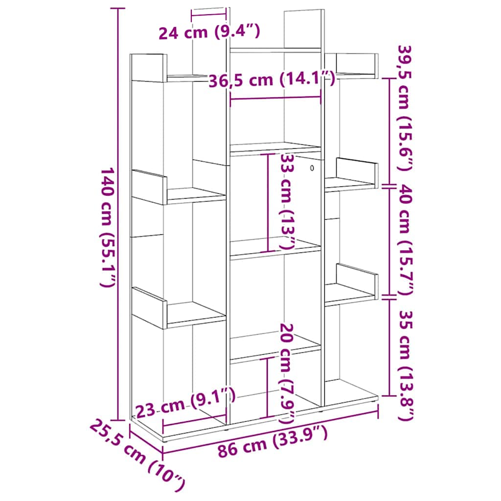 808900 vidaXL Book Cabinet White 86x25,5x140 cm Engineered Wood