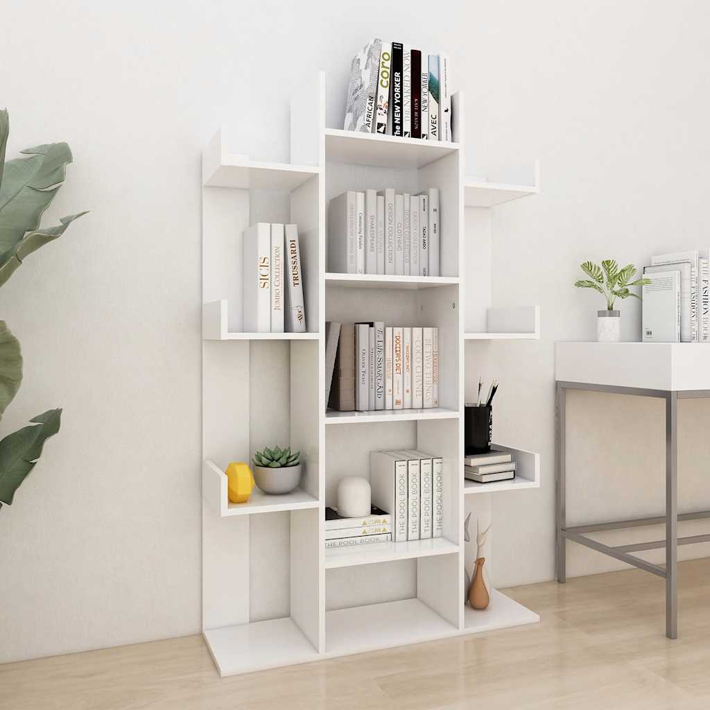 808900 vidaXL Book Cabinet White 86x25,5x140 cm Engineered Wood