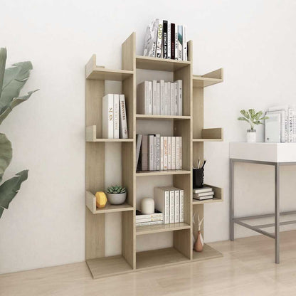 808903 vidaXL Book Cabinet Sonoma Oak 86x25,5x140 cm Engineered Wood - Brown