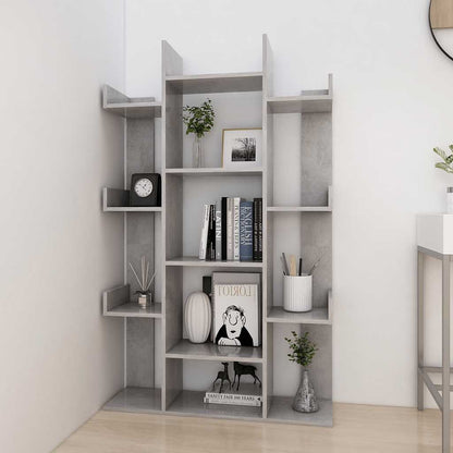 808904 vidaXL Book Cabinet Concrete Grey 86x25,5x140 cm Engineered Wood