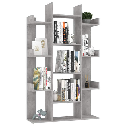 808904 vidaXL Book Cabinet Concrete Grey 86x25,5x140 cm Engineered Wood