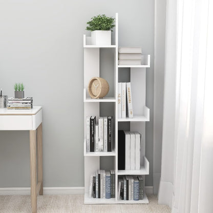 808909 vidaXL Book Cabinet White 48x25,5x140 cm Engineered Wood
