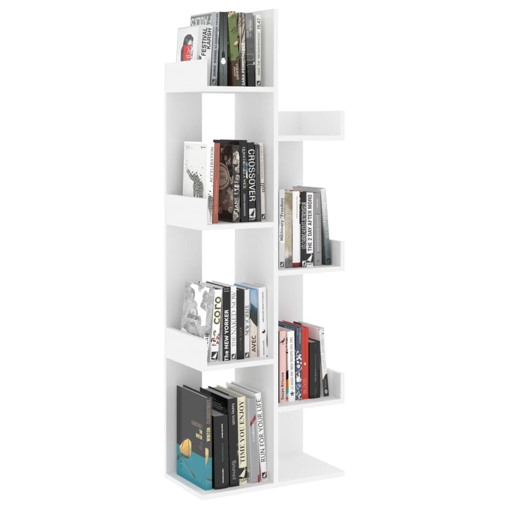 808909 vidaXL Book Cabinet White 48x25,5x140 cm Engineered Wood